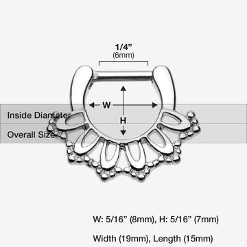 Detail View 1 of Kaltik Filigree Septum Clicker-Steel